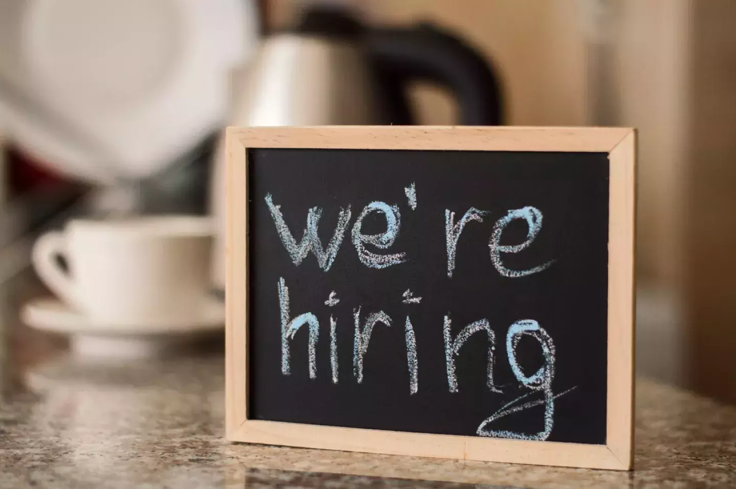 We're hiring sign in coffee shop