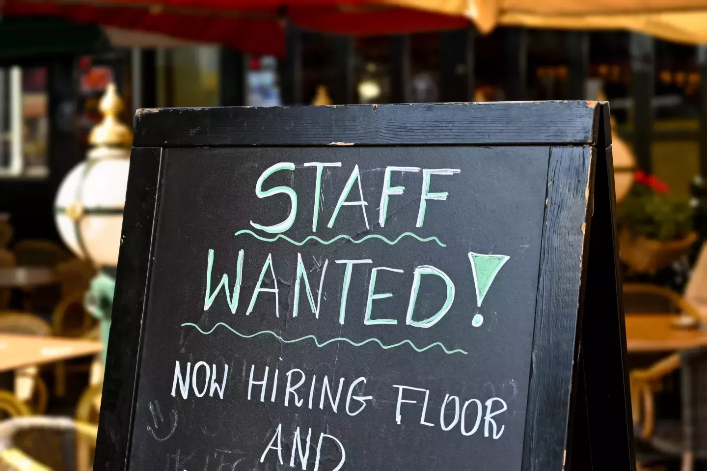 Staff wanted chalkboard sign